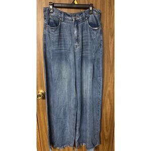NWT Ladies Easel Soft Wash Wide Leg High Waist Denim Jeans - Large
